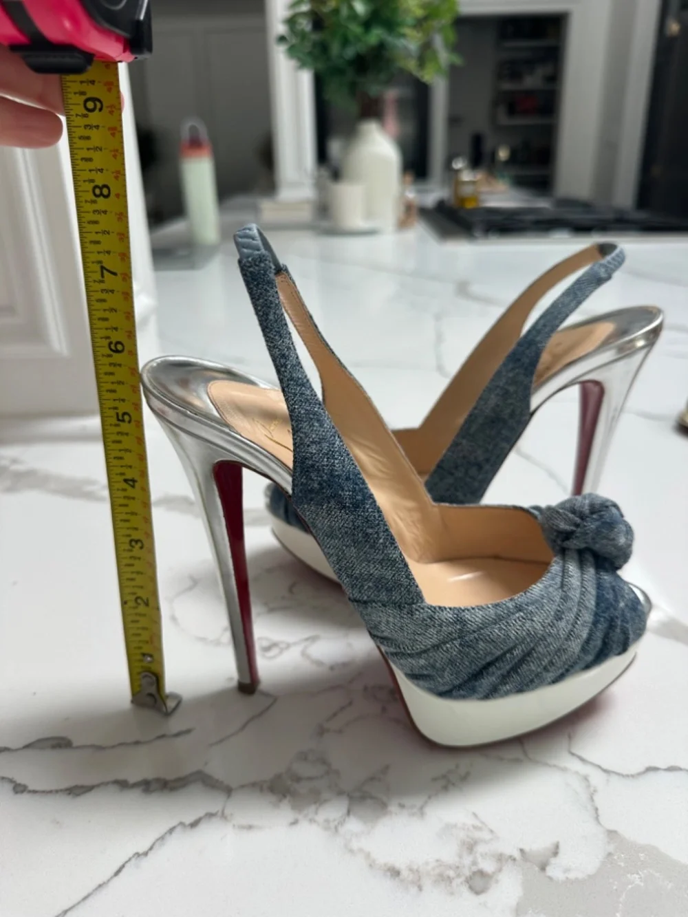 Christian Louboutin Platform Slingback Heels Sz 36.5